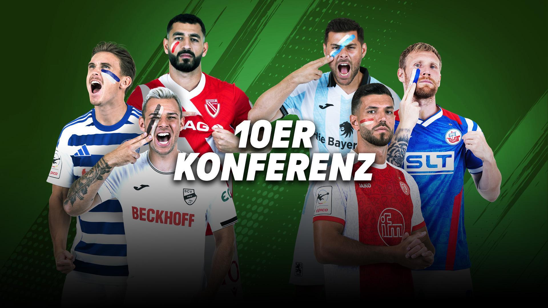 Werbemotiv für die 10er Konferenz mit Spielern der 3. Liga
